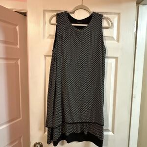 J. Jill Black and White High Low Dress